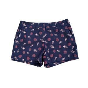 RECREATION Womens Petite Size 16P Navy Blue Seashell Nautical Print Shorts